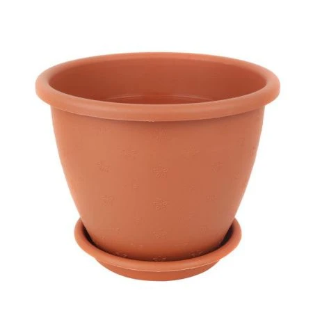 Кашпо 8л пластик РАДУГА №5 коричневый с поддоном (12)
