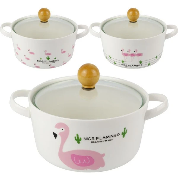Бульонница с крышкой 14,5*8см керамика ФЛАМИНГО A-17045-PMW-ZLH (36)