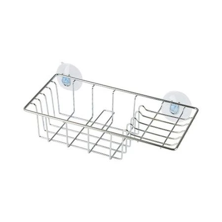 Полка прямая 1 ярусная на присосках с мыльницей 27*9см хром ELINE-BS-1 (12)