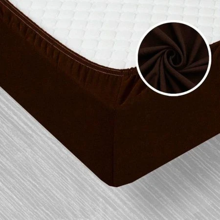 Простыня на резинке 140*200*20 трикотаж LUXE шоколад