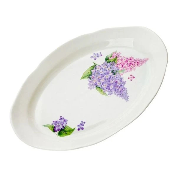 Блюдо 33см фарфор СИРЕНЬ Идиллия овальное (5)