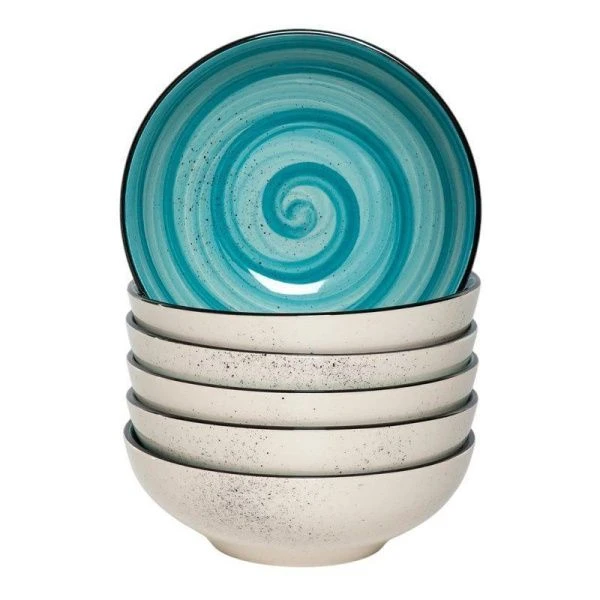 Тарелка глубокая 18см 750мл керамика Аэрография МЯТНЫЙ БРИЗ (6/36)