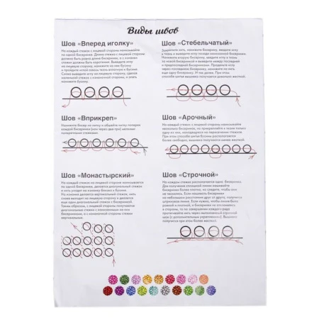 Набор для вышивания бисером текстиль Колибри (цветная ткань-основа, бисер, леска, игла) 25*35см (1)