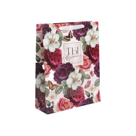 Пакет ламинированный 31*40*11,5см вертикальный Цветы