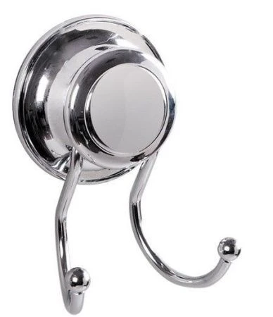 яяяКрючок на присоске двойной, хром.сталь, в блистере