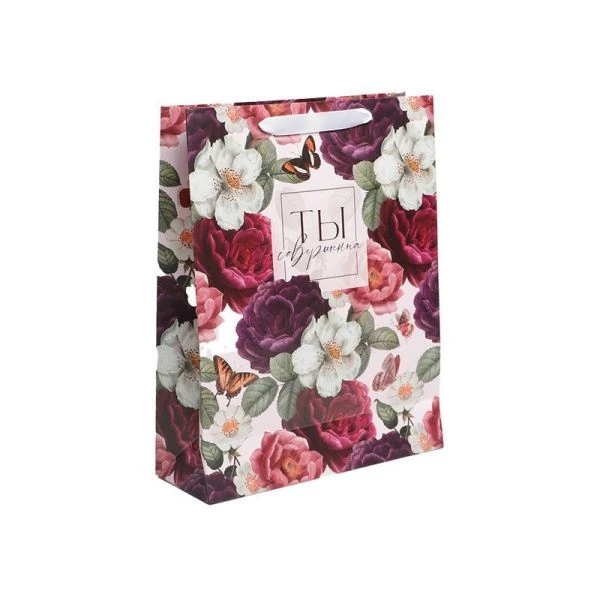 Пакет ламинированный 31*40*11,5см вертикальный Цветы