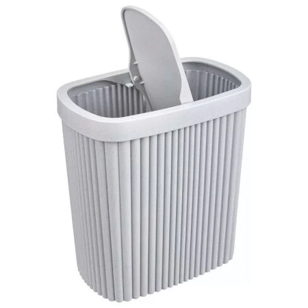 Контейнер для мусора 5,9л 225*140*253мм пластик VELVET светло-серый флэк с подвижной крышкой (6)