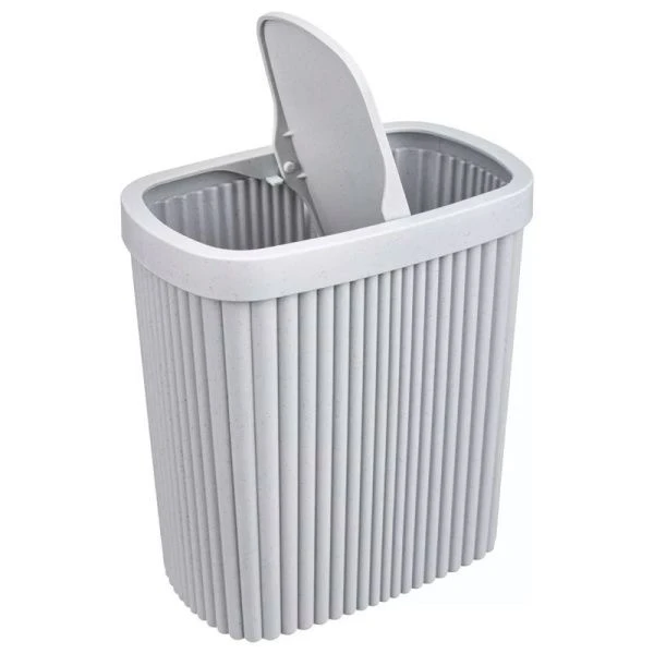 Контейнер для мусора 5,9л 225*140*253мм пластик VELVET светло-серый флэк с подвижной крышкой (6) Контейнер для мусора 5,9л 225*140*253мм пластик VELVET светло-серый флэк с подвижной крышкой (6)