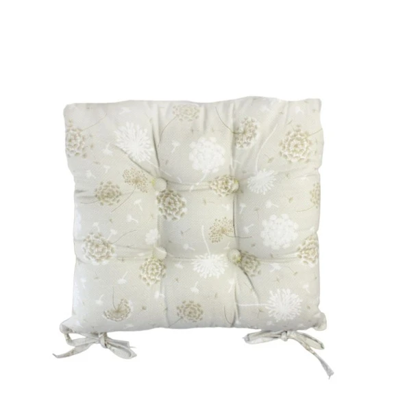 Сидушка на стул (табурет) 40*40см рогожка ПЕРВОЦВЕТ с завязками LeSonnet арт. 19