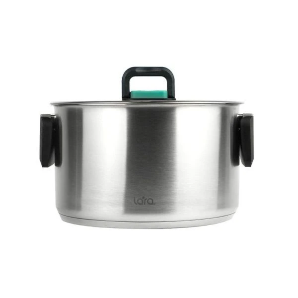 Кастрюля 6,4л нерж.сталь ИЗУМРУД стекл.крышка с силикон.ободком 24см индукц.дно LR02-245 (4)