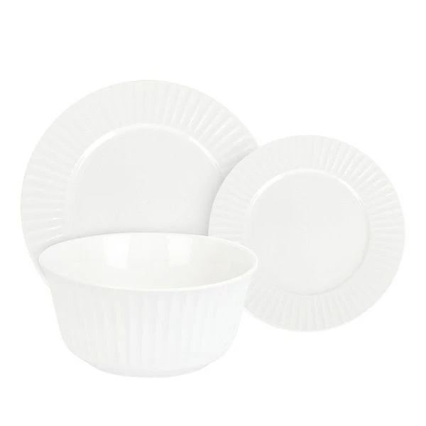 Столовый набор 12пр (тарелка 4шт 27см, тарелка 4шт 21см, салатник 4шт 800мл 15см) фарфор МАДЛЕН