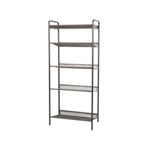 Полка для обуви 5 секций 45*27*106см металл ЖЕНЕВА 15 графит (1)