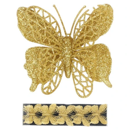 Игрушка новогодняя на елку БАБОЧКИ набор 5шт 10*9см 715502 JC-8955 (165)