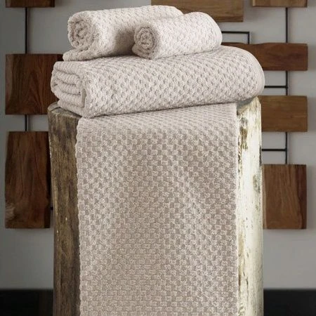 яяяПолотенце 90*150 махровое жаккард Karna DAMA (Бежевый)