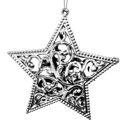 Игрушка новогодняя на елку ЗВЕЗДА 12*12см серебро LF-7566S/JC-16271 (720)