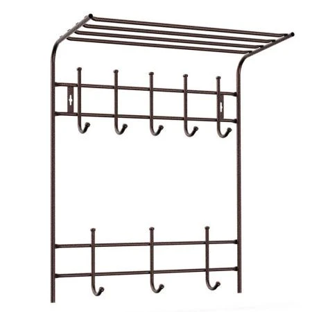 Вешалка с полкой 2-х ярусная 600*705*265мм металл медный антик ВПТ8М (5)