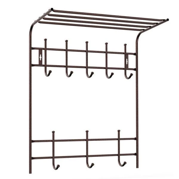 Вешалка с полкой 2-х ярусная 600*705*265мм металл медный антик ВПТ8М (5)