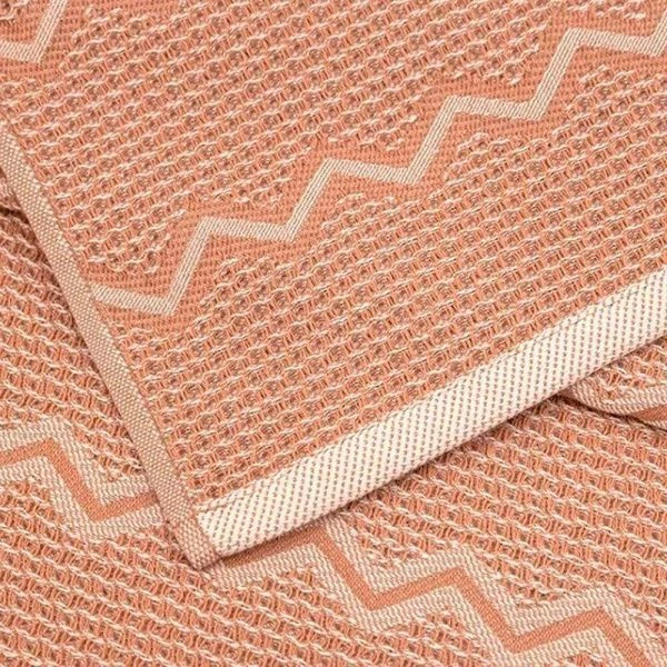 Полотенце вафельное 50*90см Зигзаг бежевый 350гр м7806_05 M