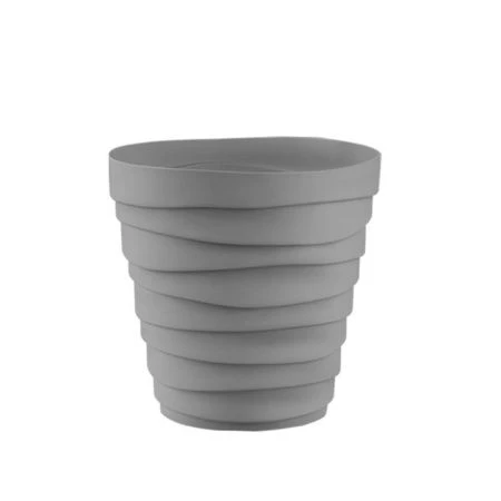 Кашпо 1,4л 14,3*14,5см пластик БАРХАН серый жемчуг (30)