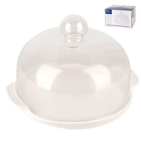 Блюдо 24,5*22*17см фарфор Naturel с крышкой подар.уп. (4)