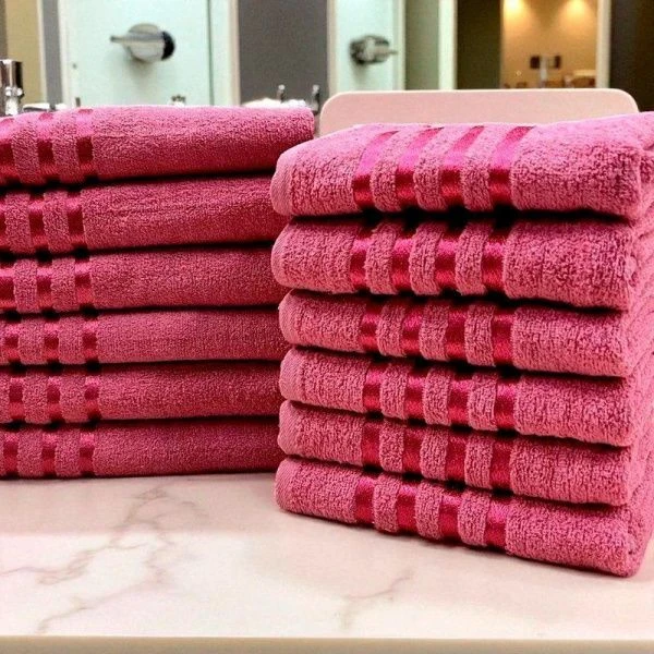 Полотенце махровое 70*135см LINES розовый