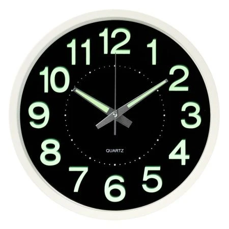 Часы настенные 30см пластик РУБИН Светящиеся белый (10)