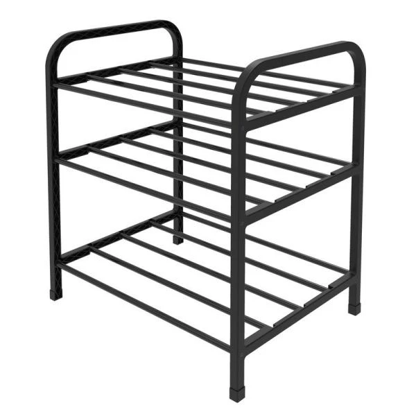 Полка для обуви 3 секции 440*330*500мм металл черная ЭТЭ1 (10)
