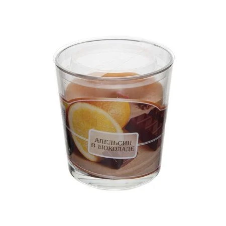 Свеча ароматизированная парафин в стеклянном подсвечнике Апельсин в шоколаде (18)
