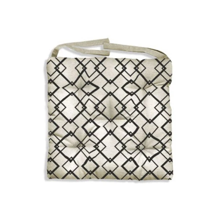 Сидушка на стул (табурет) 50%лён 50%хлопок 40*40*6см шелкография Ромбы арт. СДЛ-Ш6