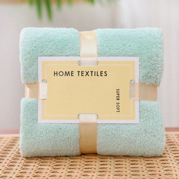 Полотенце пушистое с лентами 30*60см Tidy мятное (5)