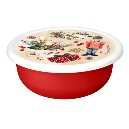 Миска 1,2л пластик ИГРУШКИ с крышкой с декором красный (18) 223138206/03