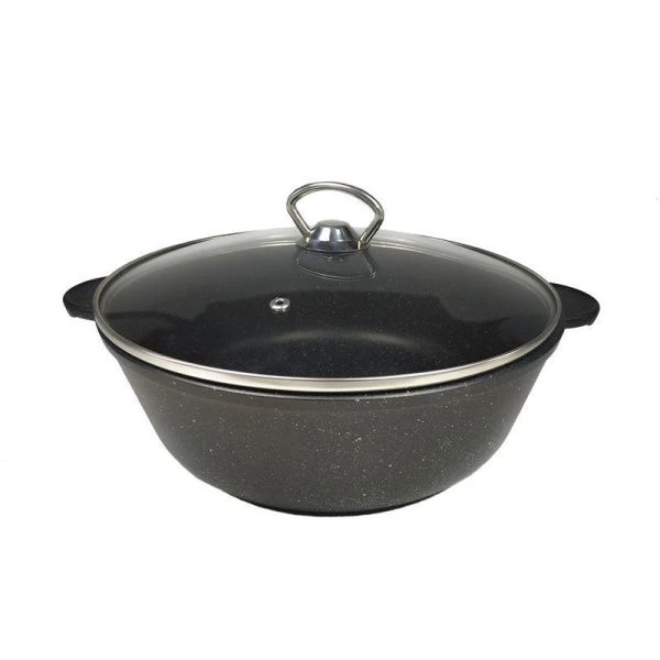 Жаровня 3,7л алюминий АП ГРАНИТ МЕЧТА со стекл.крышкой 26см Dariis ЖБВР-26 (3)