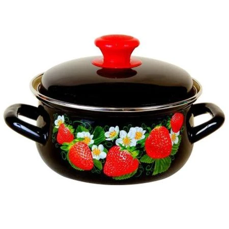 Кастрюля 1,5л эмаль коричневая с рис. сферическая 61904-082/6 (6)