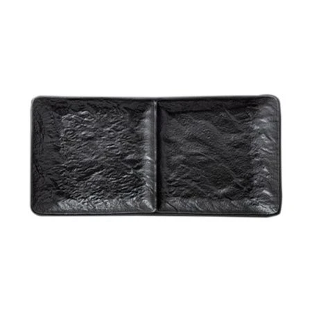 Блюдо 2 секции 27*13см фарфор Slatestone черный прямоугольное WL-661135/A (3/24)