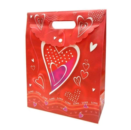 Пакет пластик 33*26*11см с крышкой и кнопкой Сердце JC-1962/А-45 (600)