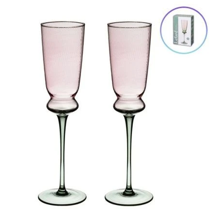 Бокалы для шампанского набор 2шт. 210м стекло Twist & Shine зеленый (15)