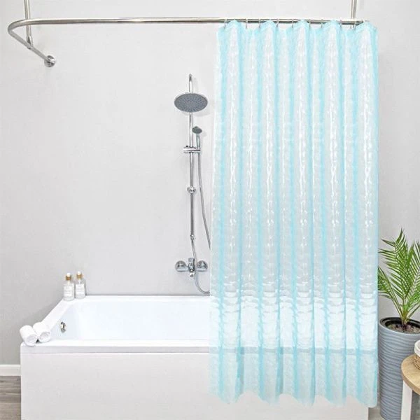 Штора для ванной 180*180 PEVA Кристалл Пузыри голубая (16)