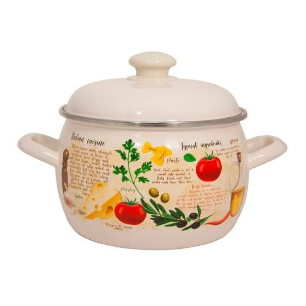 Кастрюля 3,5л эмаль КАПРЕЗЕ сферическая жемчужная С-4213АП2/4Жм (4)