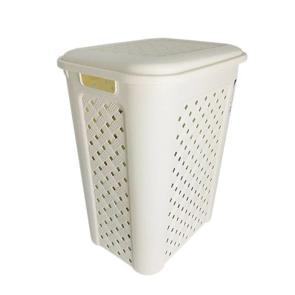Корзина для белья 50л 435*335*550мм пластик ВИОЛА слоновая кость (8)