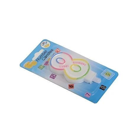 Свеча в торт парафин Цифра 8 С Днем рождения NM-10 (12)