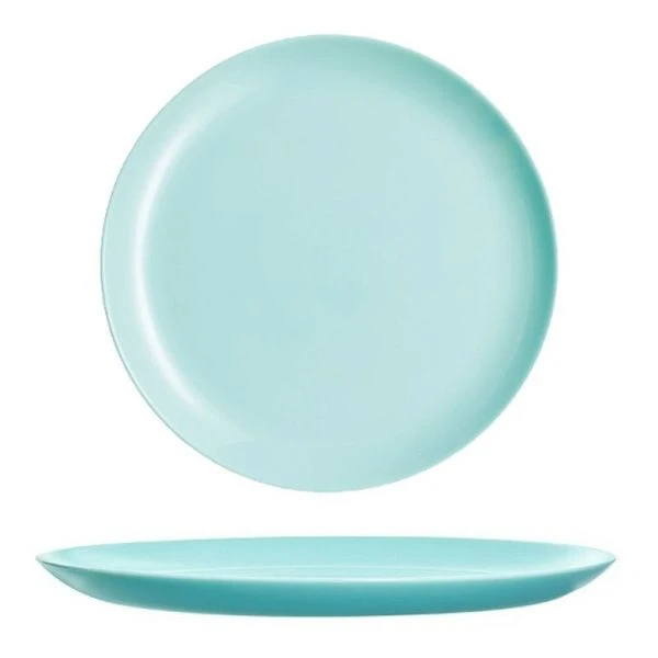 Тарелка мелкая 25см стеклокерамика ДИВАЛИ ЛАЙТ ТЮРКУАЗ обеденная P2611 (24)