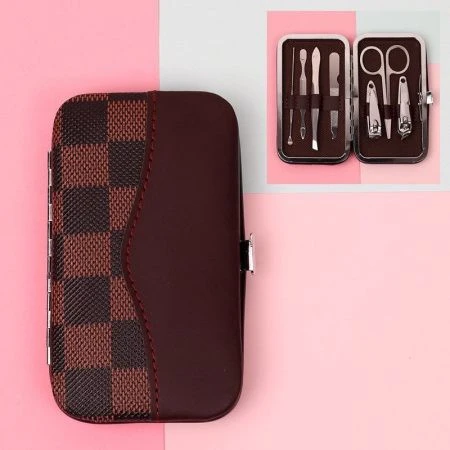 Набор инструментов для маникюра нерж.сталь 7пр в футляре  YD-08 (60/240)