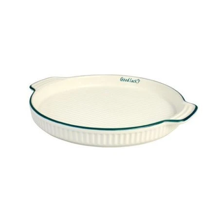 Форма для запекания 24,6*22*2,8см фарфор Good Luck круглая с ручками белый KP004-10/JC-14545 (32)