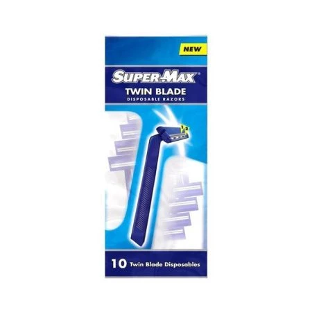Станок для бритья одноразовый 10шт с двойным лезвием Super-Max TWIN BLADE (36)ВЫВОД