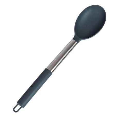 Ложка кулинарная 34см силикон ГРЕЙ с металлической ручкой  WRF-104 (400 )