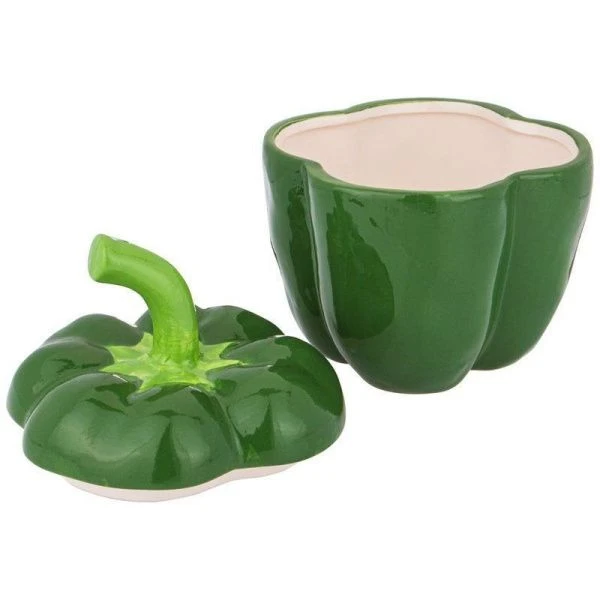 Блюдо для запекания керамика 730мл 14*13*17см ПЕРЕЦ с крышкой (18)