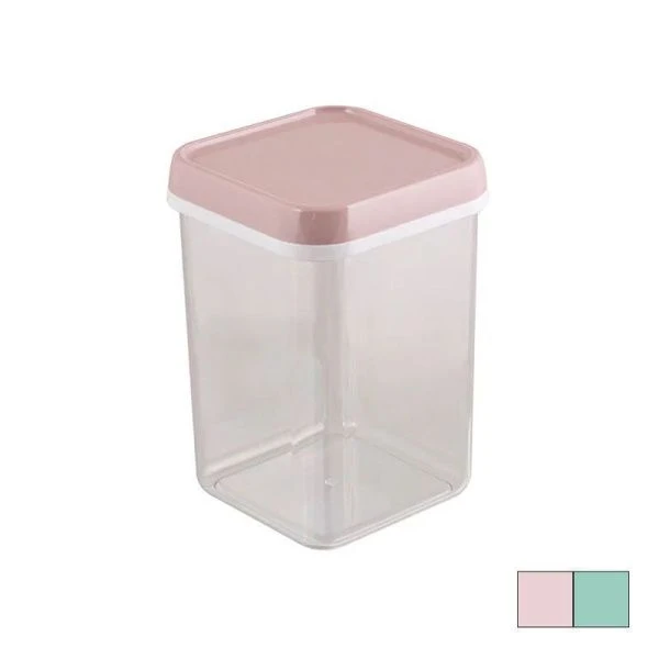 Банка для сыпучих продуктов 1,2л 110*110*160мм пластик квадрат (30)