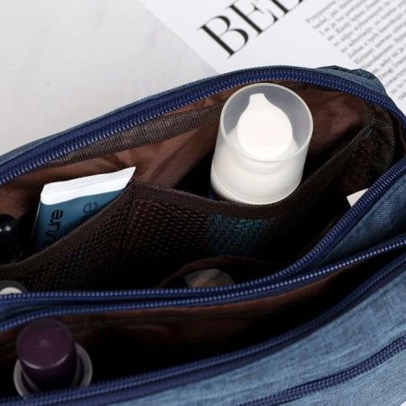 Косметичка мужская полимер/текстиль 10*25*15см BGCO синий XN-019BLU (150)