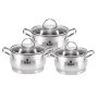 Набор кастрюль 6пр 2,1/2,8/3,8л нерж.сталь КАТРИН со стекл.крышками (4)