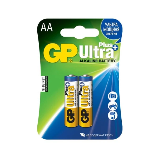 Батарейки набор 2шт. GP Ultra Plus LR6 15AUPA21-2CRSB2 (20/160)
